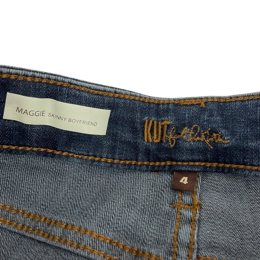KUT from The Kloth Jeans Women's Size 4 Blue Maggie Skinny Boyfriend Crop Denim - Picture 5 of 11